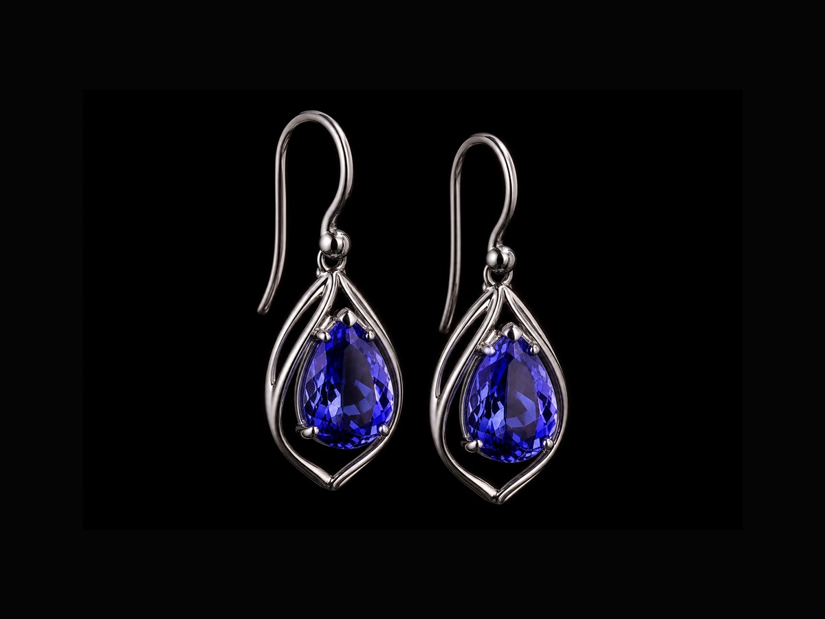עגילי tanzanite