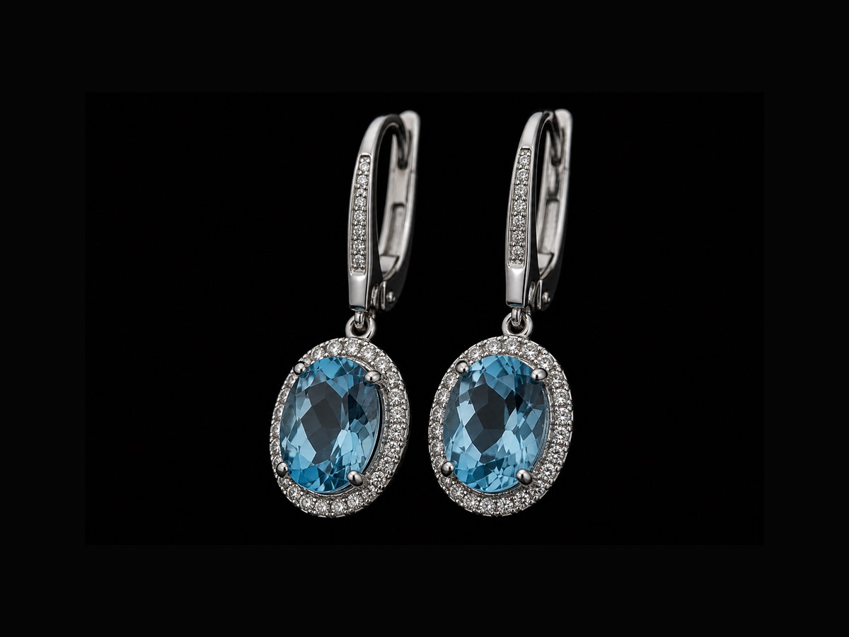 עגילי topaz