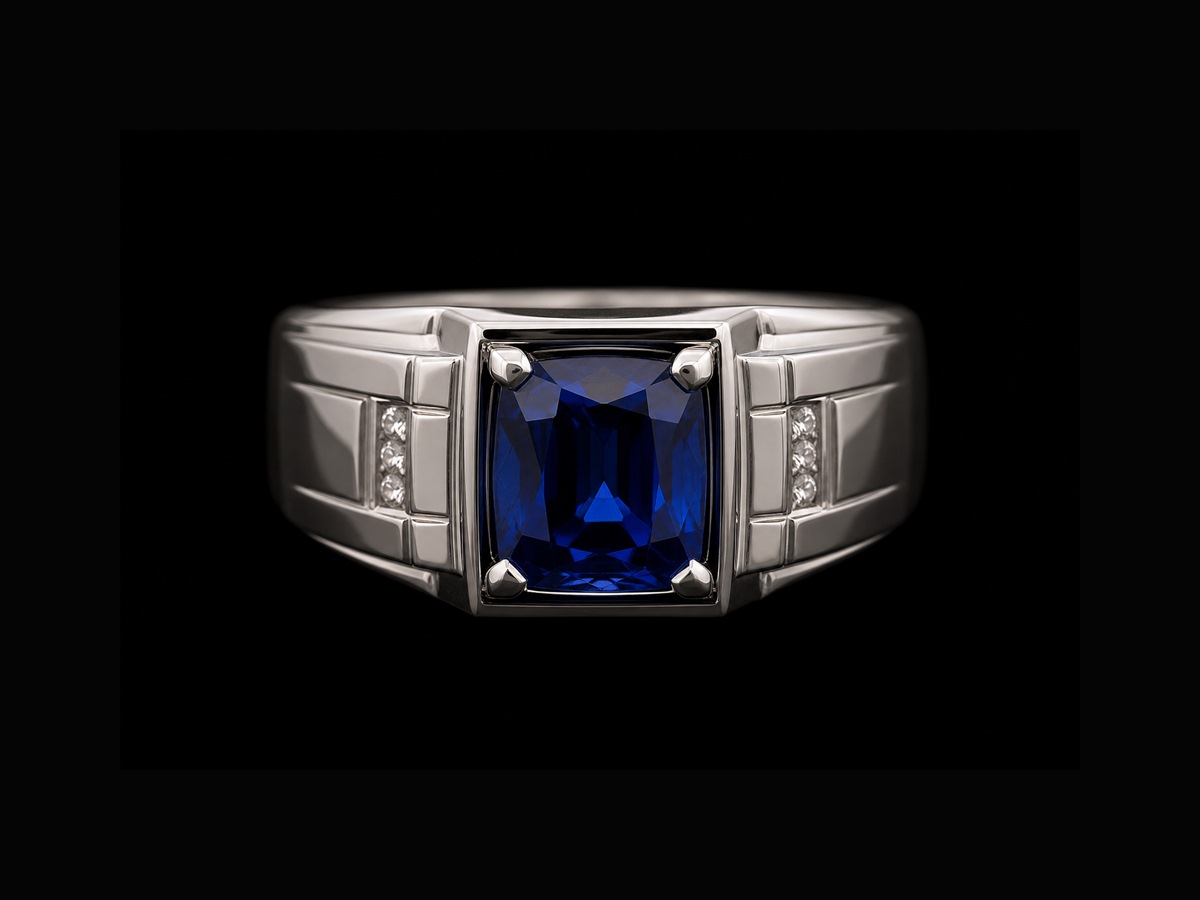 Bague homme saphir